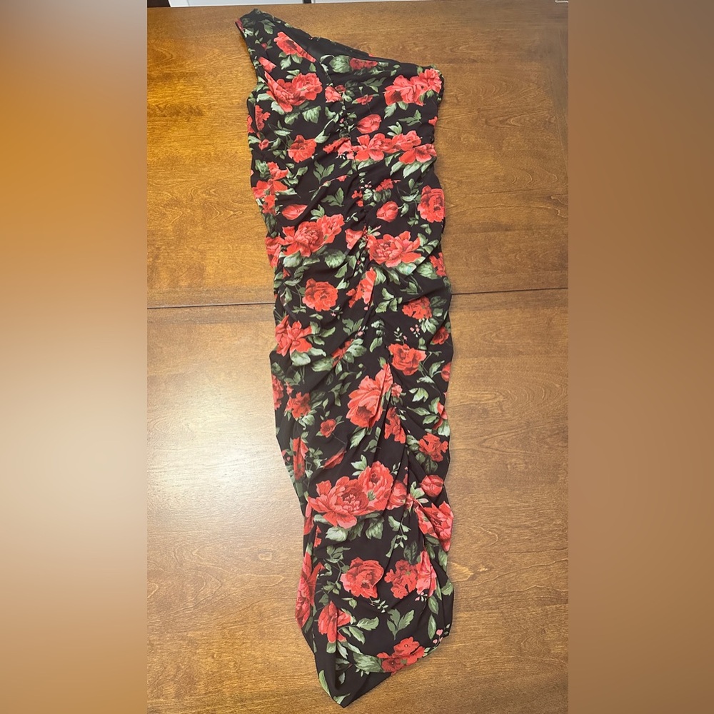 Love By Design Black and Red Floral Midi Dress - Picture 4 of 8